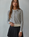 Natural Black Parisen Striped Cardigan