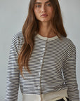 Natural Black Parisen Striped Cardigan