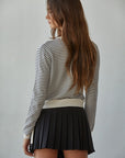 Natural Black Parisen Striped Cardigan