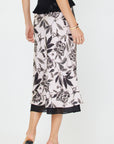 Pink Black Floral Jacqui Midi Skirt