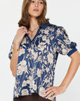 Navy Floral Jacqui Blouse