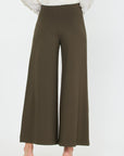 Olive High Rise Flare Leg Ponte Pants