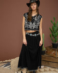 Black Embroidered Sophie Skirt