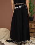 Black Embroidered Sophie Skirt