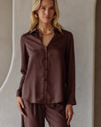 Espresso Harper Satin Blouse
