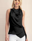 Black Front Knot Top