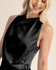 Black Front Knot Top