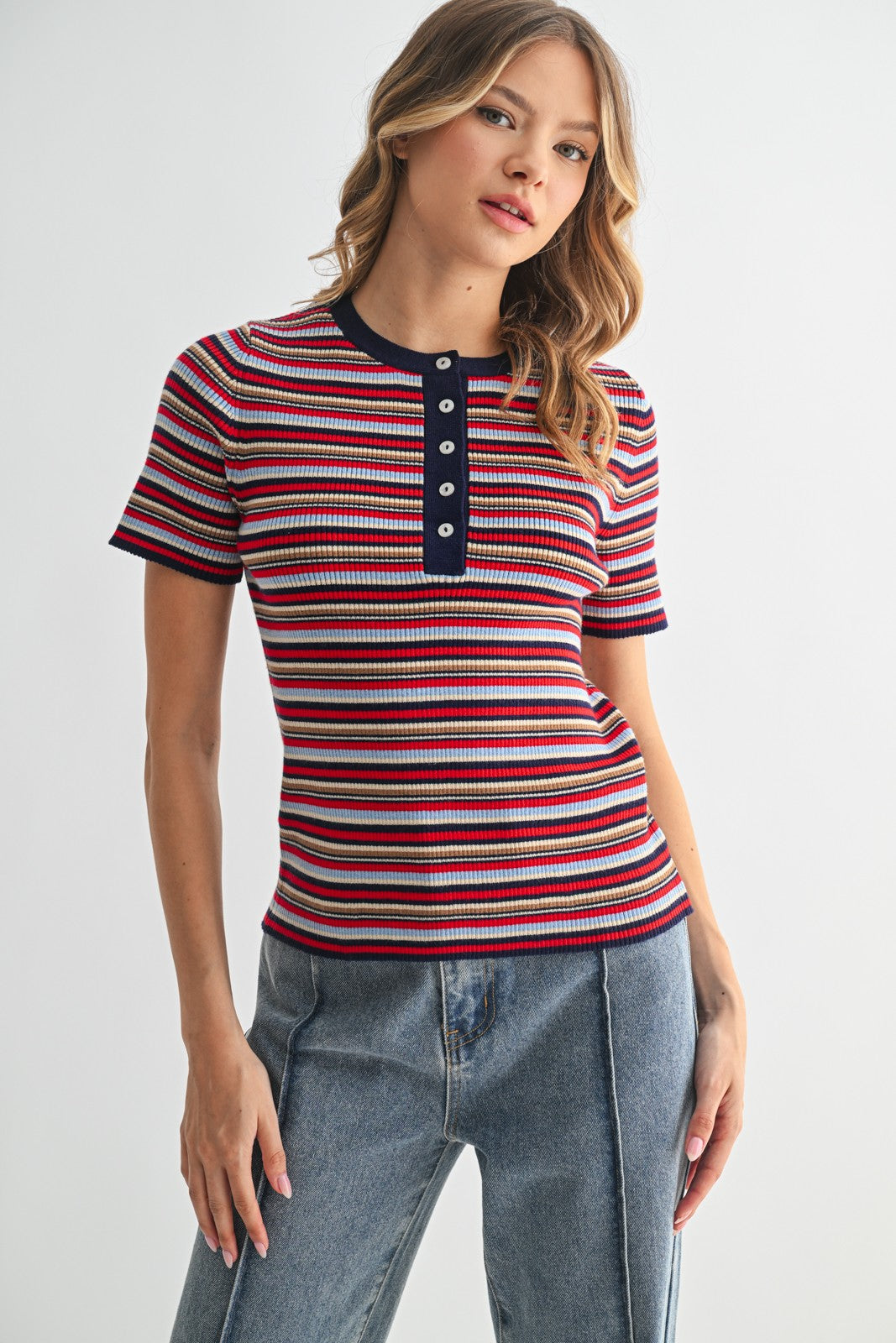 Sky &amp; Mocha Karley Top