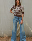 Brown & White Neow Top