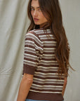 Brown & White Neow Top