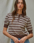 Brown & White Neow Top