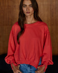 Cherry Tomato Everyday Hi-Lo Slit Pullover