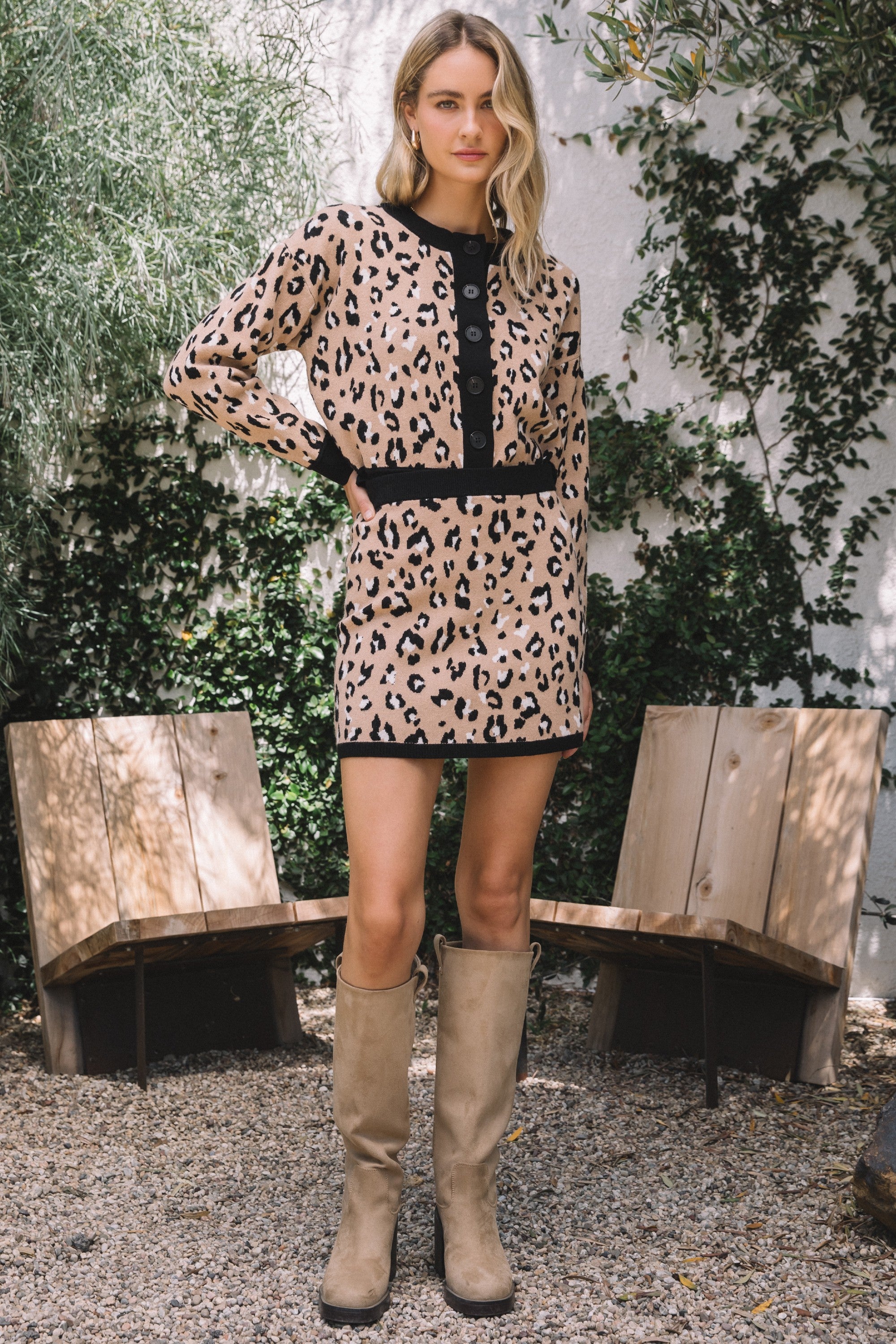 Leopard Arianne Knit Mini Skirt