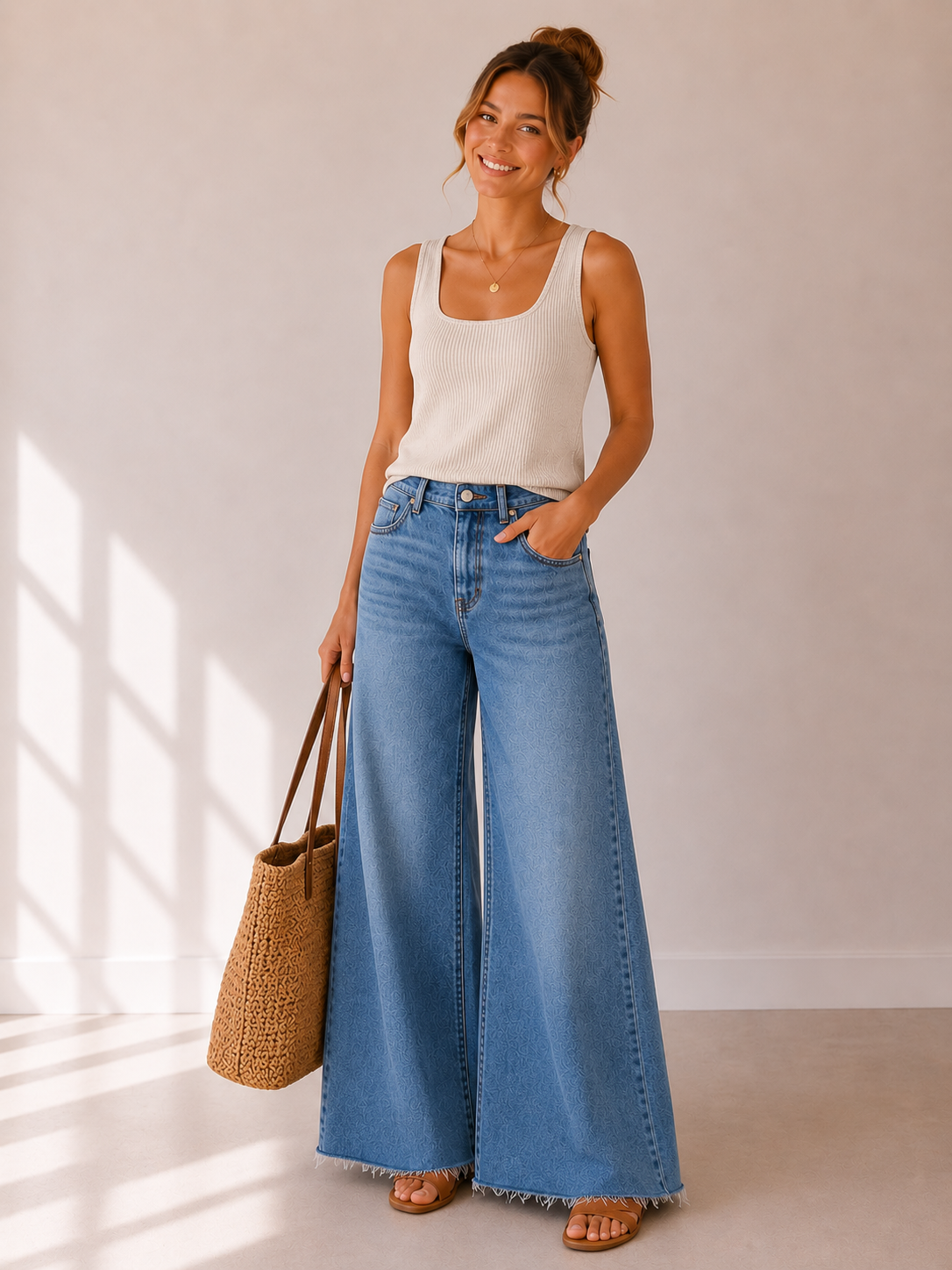 Right On Far Out W/ Contrast Wide Leg