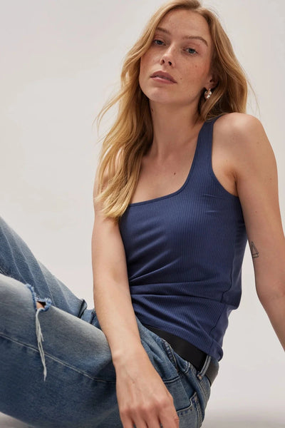 Indigo Vintage Square Neck Tank