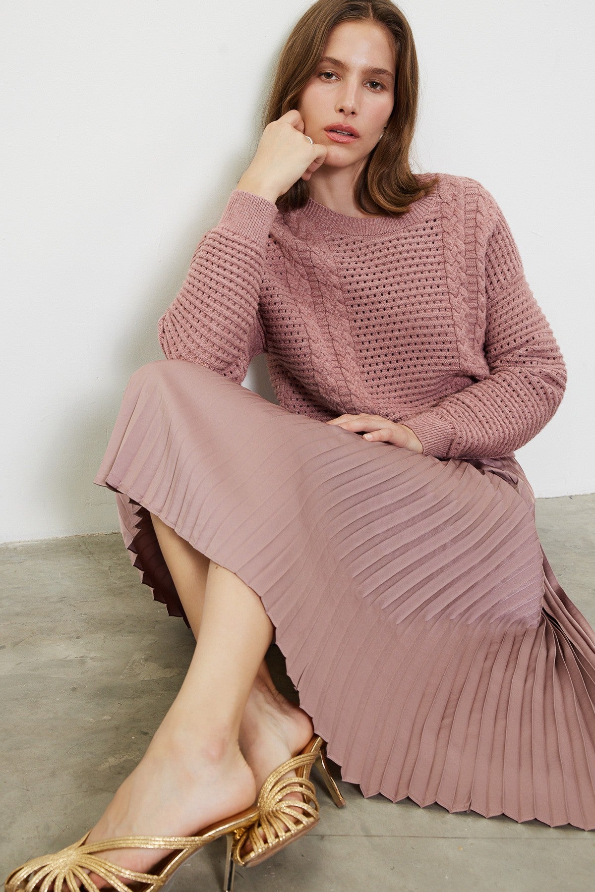 Ash Rose Long Sleeve Pullover Sweater