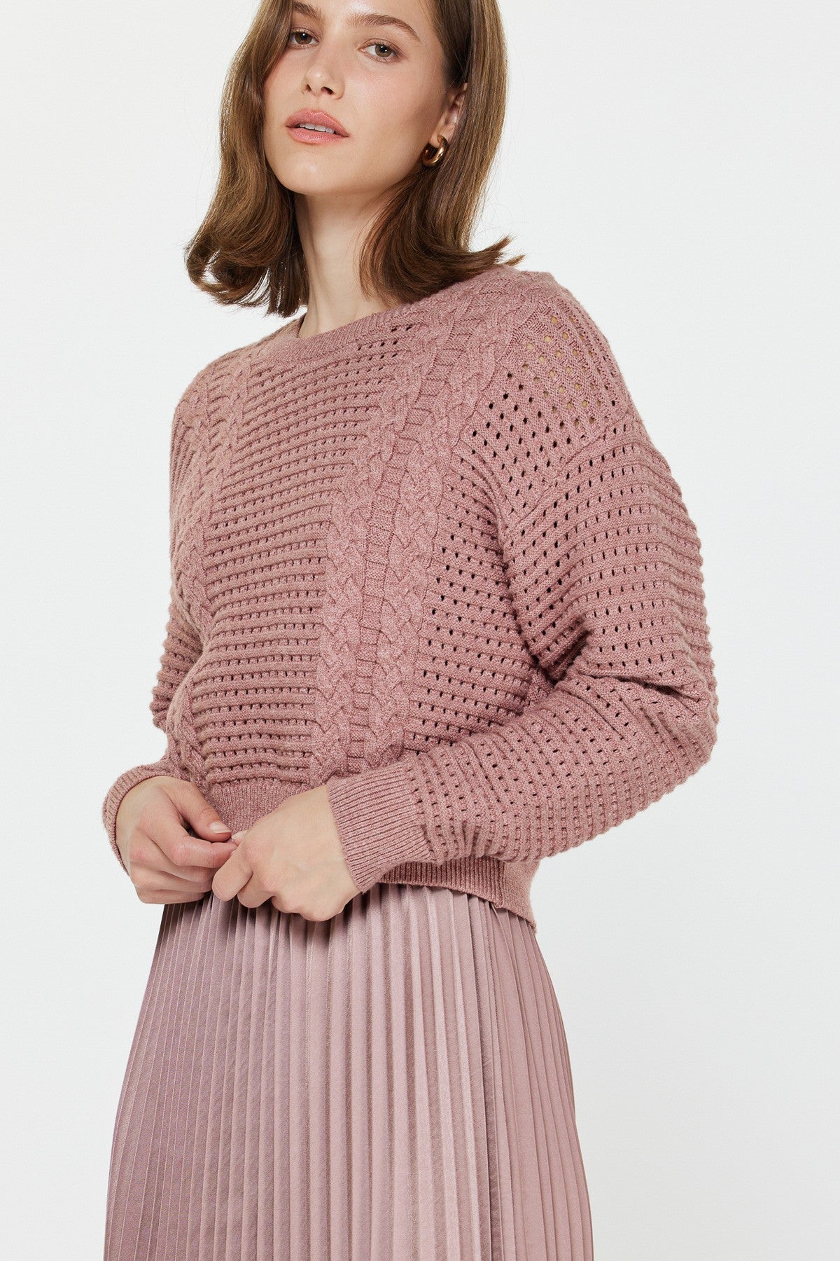 Ash Rose Long Sleeve Pullover Sweater