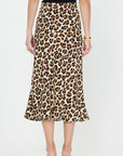 Brown Leopard Selena Midi Skirt