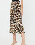 Brown Leopard Selena Midi Skirt