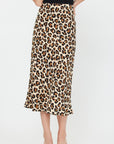 Brown Leopard Selena Midi Skirt
