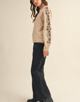Oatmeal Brown Isla Embroidered Sweater