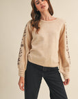 Oatmeal Brown Isla Embroidered Sweater