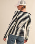 Black & Ivory Macie Striped Sweater