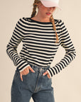 Black & Ivory Macie Striped Sweater