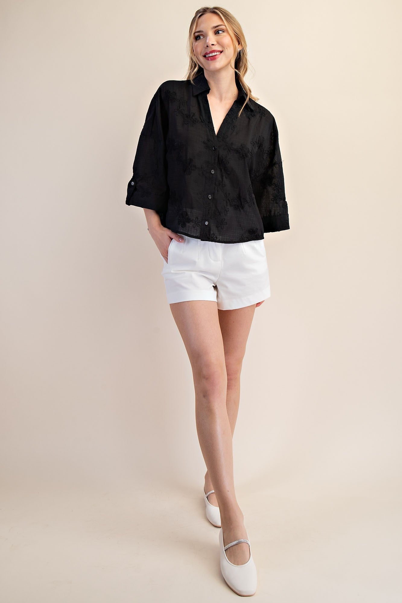 Black Emory Button Up