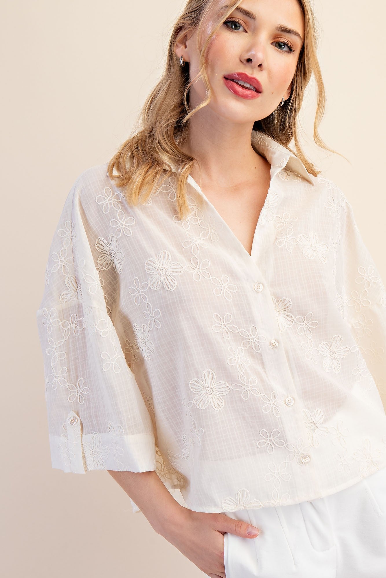 Ivory Emory Button Up