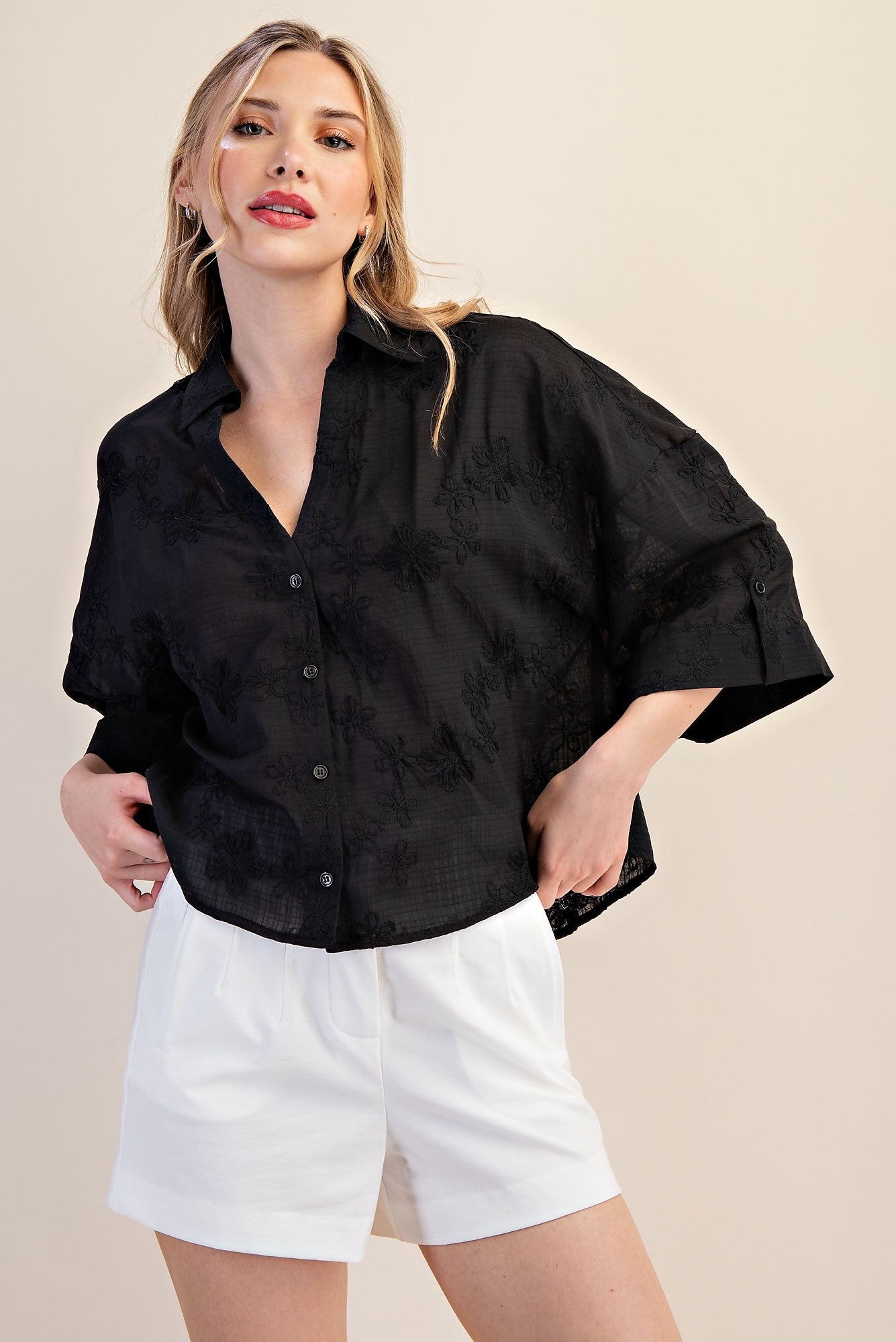 Black Emory Button Up