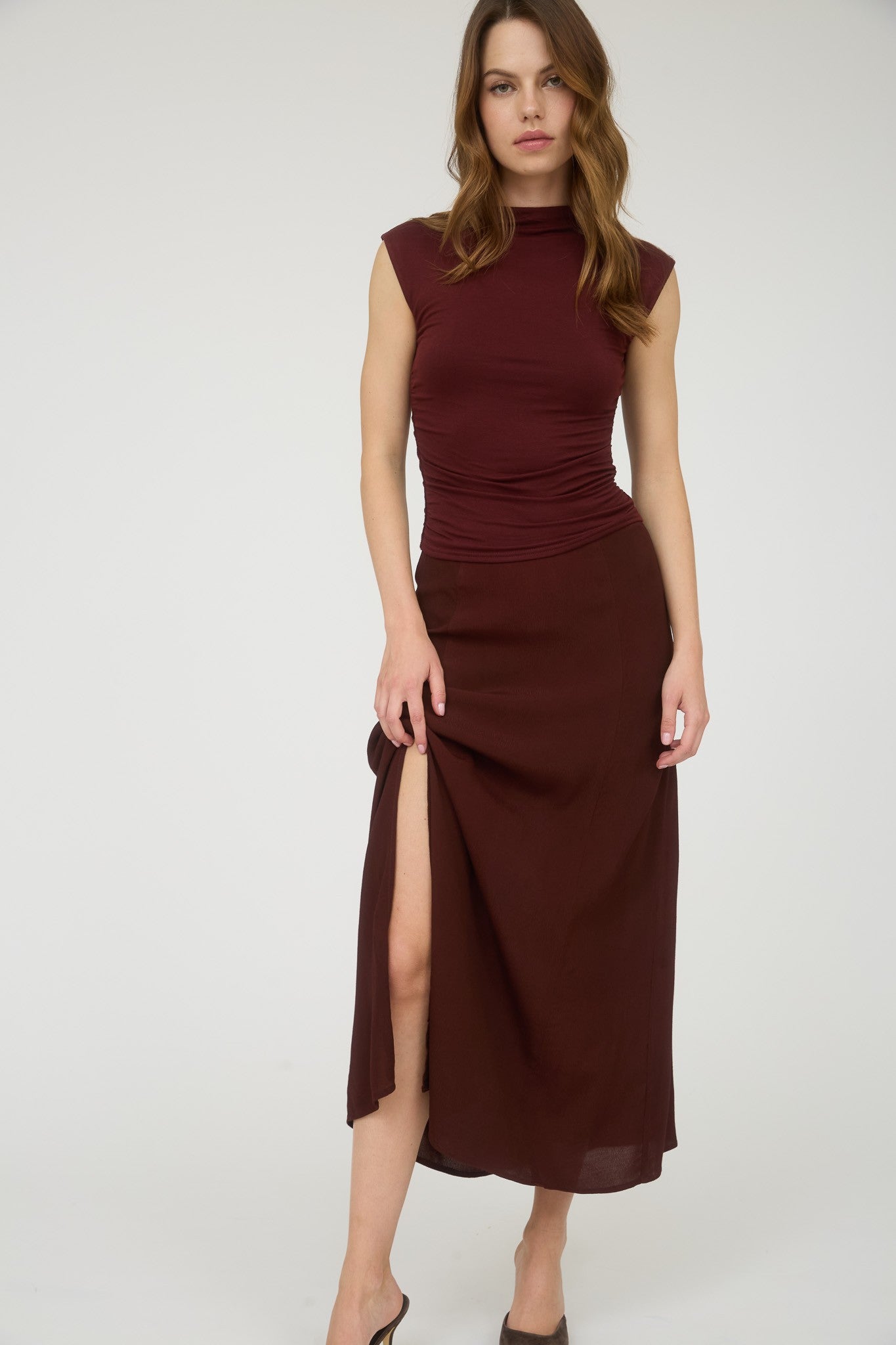 Burgundy Cory Skirt