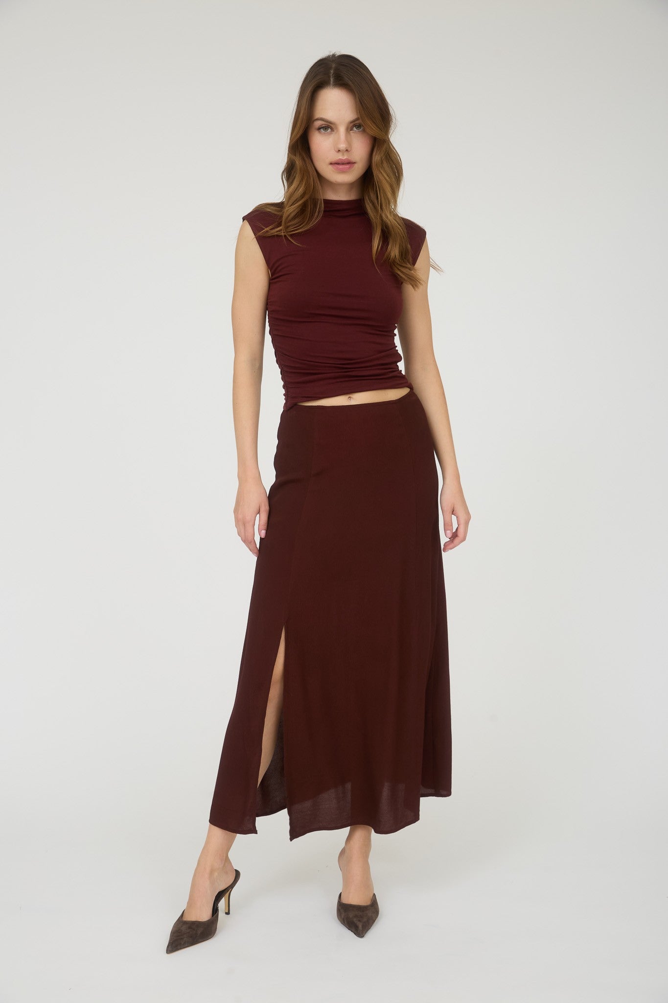 Burgundy Cory Skirt