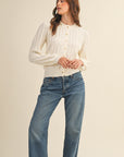 Ivory Maddie Ribbed Cardigan