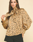 Leopard Tie Blouse