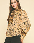 Leopard Tie Blouse