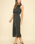 Black Freya Midi Dress