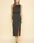 Black Freya Midi Dress