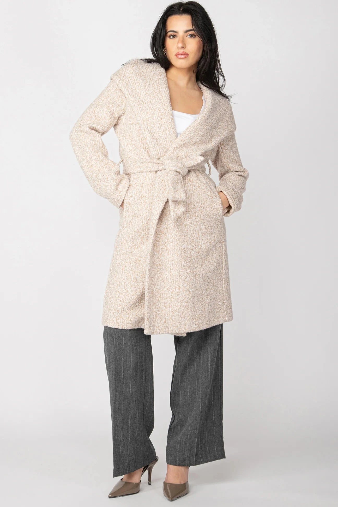 Cream & Oat Melange Coat