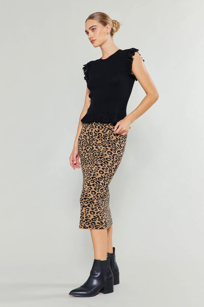 Brown Leopard Andrea Skirt