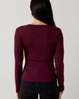 Maroon Veronica Top
