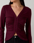 Maroon Veronica Top