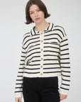 Cream Stripe Christy Cardigan