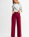 Vintage Dark Cherry HR Palazzo Wide Leg Jean