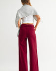 Vintage Dark Cherry HR Palazzo Wide Leg Jean