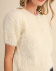Cream Lila Mohair Knit Cardigan