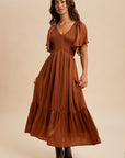 Sepia Satin Emilia Dress