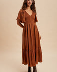 Sepia Satin Emilia Dress