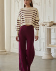 Ivory & Burgundy Bono Long Sleeve