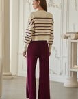 Ivory & Burgundy Bono Long Sleeve